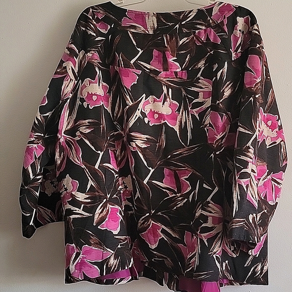 Nwt Trenz Theresa Renz Silk Rayon Blazer Jacket Floral Print Plus Size Vintage - Picture 6 of 13